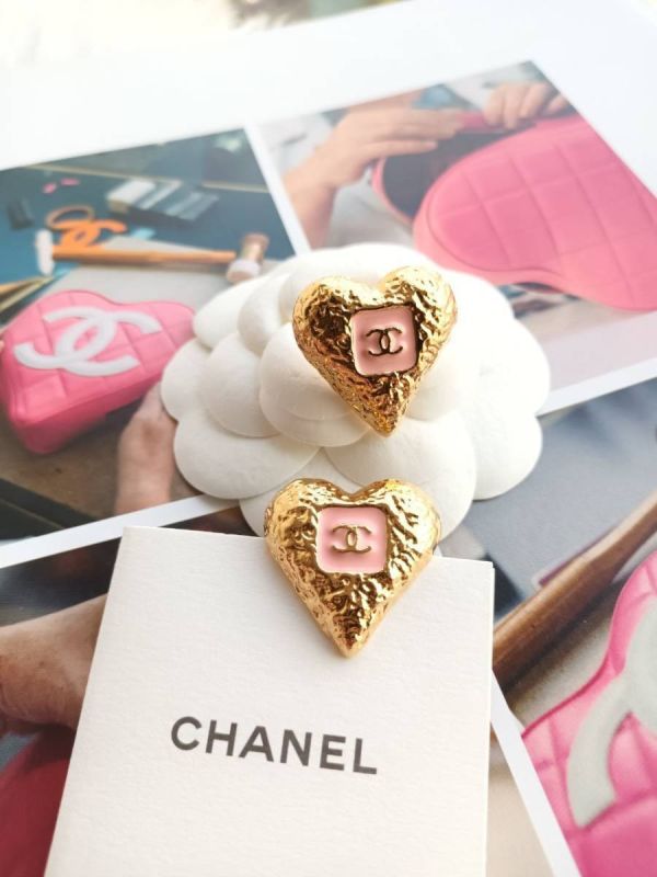 台灣現貨 CHANEL 23K 粉色金沙愛心耳針 大 2.5*2.8cm buywithada,france,全球代購,歐洲,exquisite,quality goods,posh,fancy,luxurious