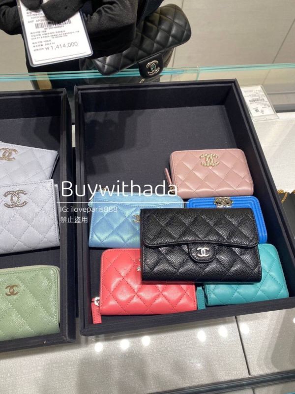 CHANEL 三折翻蓋中夾 黑荔枝銀釦 buywithada,france,全球代購,歐洲,exquisite,quality goods,posh,fancy,luxurious
