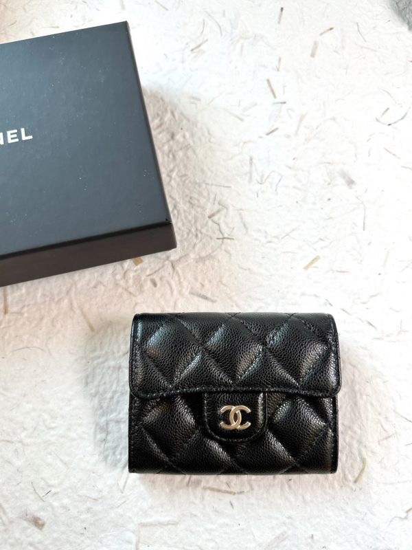 CHANEL CF 黑金 荔枝皮 雙層卡包/錢包 buywithada,france,全球代購,歐洲,exquisite,quality goods,posh,fancy,luxurious