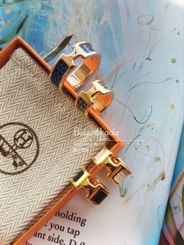 HERMES Olympe 小號耳骨釦 黑白蜥蜴皮金釦 buywithada,france,全球代購,歐洲,exquisite,quality goods,posh,fancy,luxurious