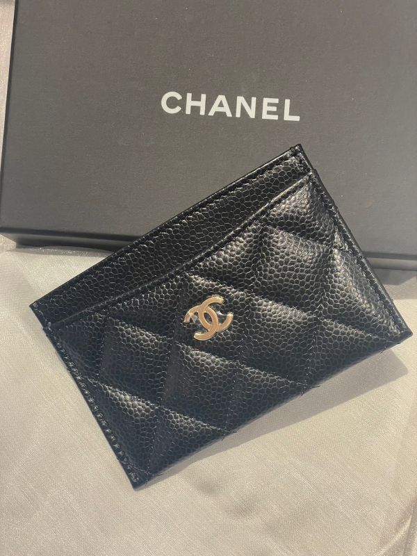 CHANEL 黑荔枝金釦卡夾 buywithada,代精,精品,禮物