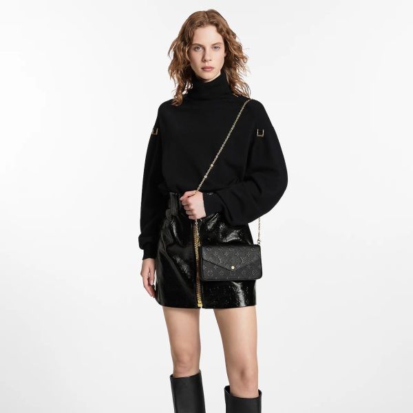 LV Felicie 黑色三合一鏈條包 buywithada,france,全球代購,歐洲,exquisite,quality goods,posh,fancy,luxurious