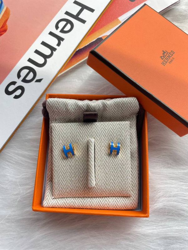 HERMES POP H MINI 耳環 藍金 buywithada,france,全球代購,歐洲,exquisite,quality goods,posh,fancy,luxurious