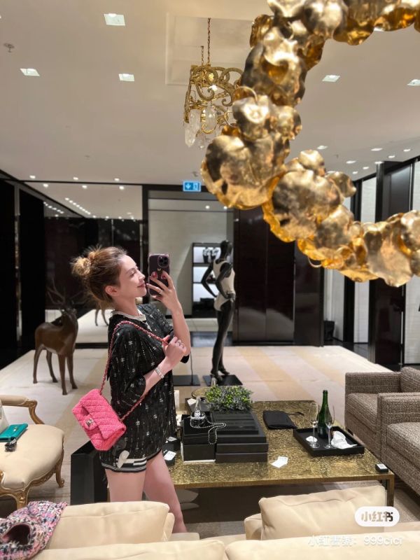 CHANEL 23B 最新款 CF20 粉紫色毛尼 香檳金釦 buywithada,france,全球代購,歐洲,exquisite,quality goods,posh,fancy,luxurious