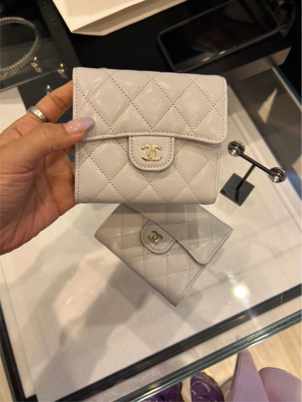 CHANEL 25C cf 經典系列三折短夾 灰色金釦 buywithada,france,全球代購,歐洲,exquisite,quality goods,posh,fancy,luxurious