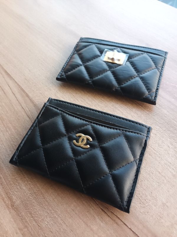 CHANEL 羊皮 黑色金釦 卡夾/名片夾 buywithada,france,全球代購,歐洲,exquisite,quality goods,posh,fancy,luxurious