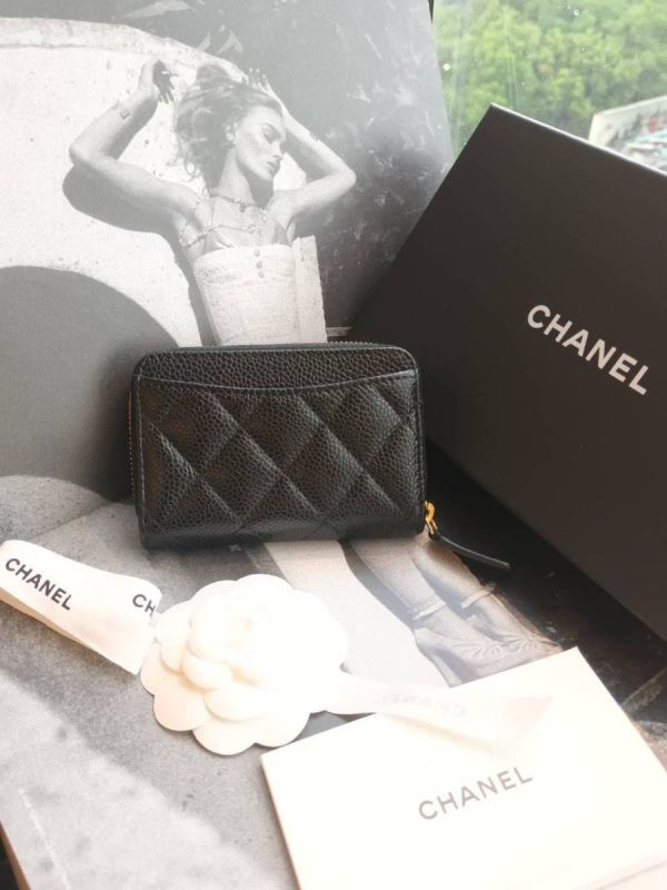 CHANEL ㄇ字拉鍊零錢卡包 黑荔枝金釦 buywithada,france,全球代購,歐洲,exquisite,quality goods,posh,fancy,luxurious
