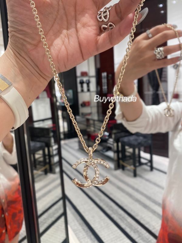 CHANEL 23B 經典的大雙C水鑽項鏈 buywithada,france,全球代購,歐洲,exquisite,quality goods,posh,fancy,luxurious