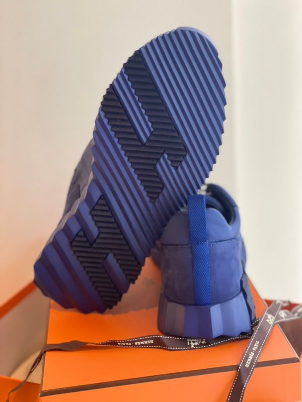 Hermes bouncing 運動鞋 麂皮拼布 藍色 SIZE 41.5 buywithada,france,全球代購,歐洲,exquisite,quality goods,posh,fancy,luxurious