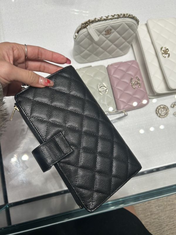 CHANEL 25新款 對折長卡夾包 黑荔枝金釦 buywithada,france,全球代購,歐洲,exquisite,quality goods,posh,fancy,luxurious