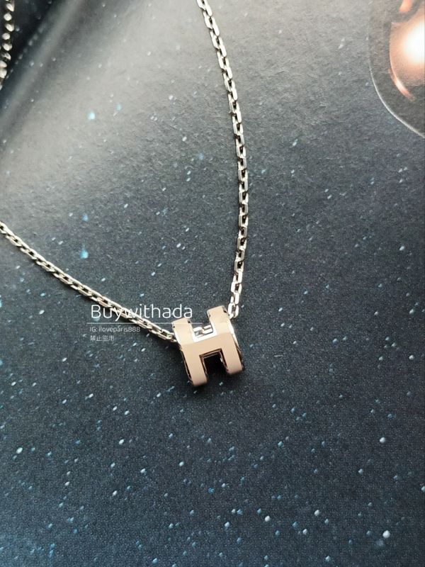 HERMES POP H MINI 奶茶銀 項鏈 buywithada,france,全球代購,歐洲,exquisite,quality goods,posh,fancy,luxurious