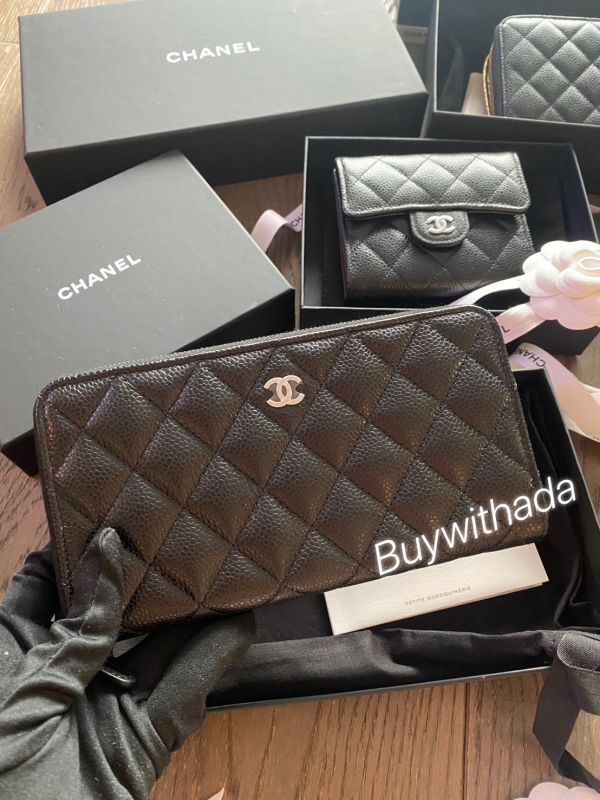 CHANEL 黑荔枝銀釦拉鍊長夾 buywithada,france,全球代購,歐洲,exquisite,quality goods,posh,fancy,luxurious