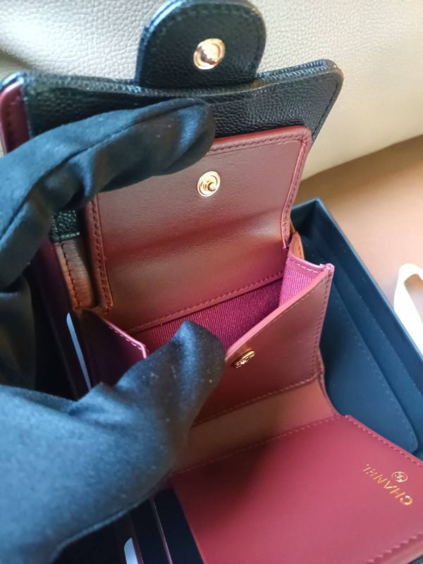 CHANEL 新式黑荔枝金三折短夾 內有零錢袋 buywithada,france,全球代購,歐洲,exquisite,quality goods,posh,fancy,luxurious
