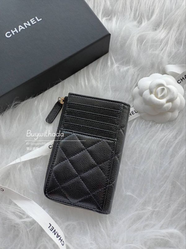 CHANEL 新款L拉鍊零錢卡包 黑荔枝金釦 buywithada,france,全球代購,歐洲,exquisite,quality goods,posh,fancy,luxurious