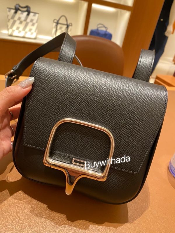 HERMES MINI DELLA  屁股包 黑銀 EPSOM buywithada,france,全球代購,歐洲,exquisite,quality goods,posh,fancy,luxurious