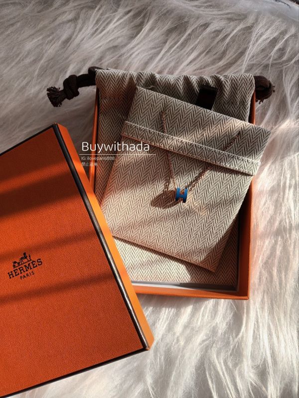 HERMES POP H MINI 項鍊 藍色玫瑰金 buywithada,france,全球代購,歐洲,exquisite,quality goods,posh,fancy,luxurious