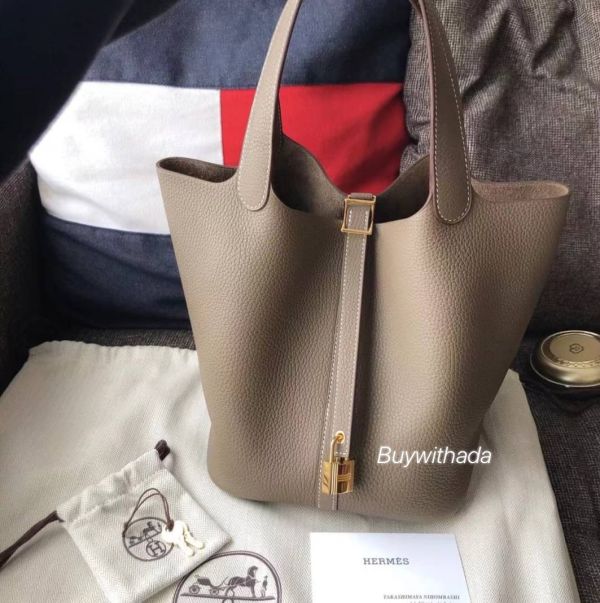 HERMES PICOTIN 22 大象灰金釦 現貨甜價一個 售出重報 buywithada,france,全球代購,歐洲,exquisite,quality goods,posh,fancy,luxurious