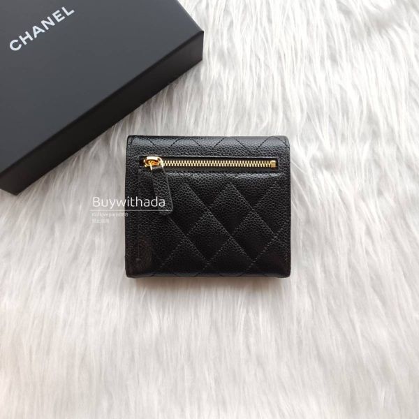 CHANEL CF 黑荔枝金釦 三折短夾 buywithada,france,全球代購,歐洲,exquisite,quality goods,posh,fancy,luxurious