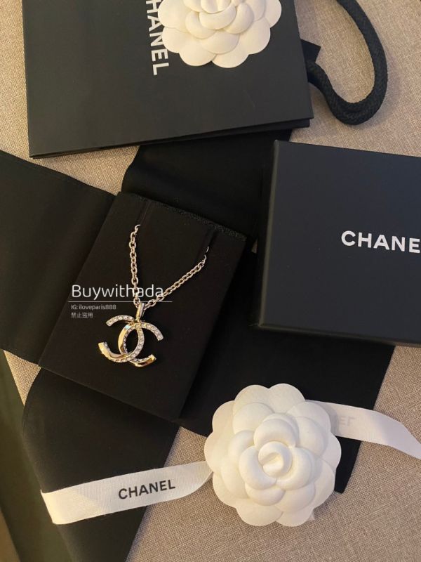 CHANEL 23B 經典的大雙C水鑽項鏈 buywithada,france,全球代購,歐洲,exquisite,quality goods,posh,fancy,luxurious