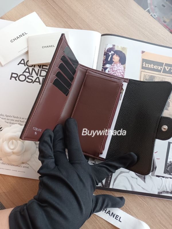 CHANEL 三折翻蓋中夾 黑荔枝金釦 buywithada,france,全球代購,歐洲,exquisite,quality goods,posh,fancy,luxurious