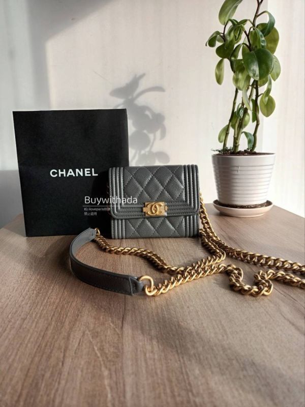 CHANEL BOY 灰色復古金釦 雙層 鏈條包/小廢包 buywithada,france,全球代購,歐洲,exquisite,quality goods,posh,fancy,luxurious