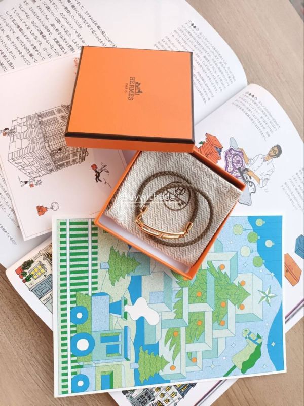 HERMES 豬鼻編織雙層手鏈 大象灰玫瑰金 T2 buywithada,france,全球代購,歐洲,exquisite,quality goods,posh,fancy,luxurious