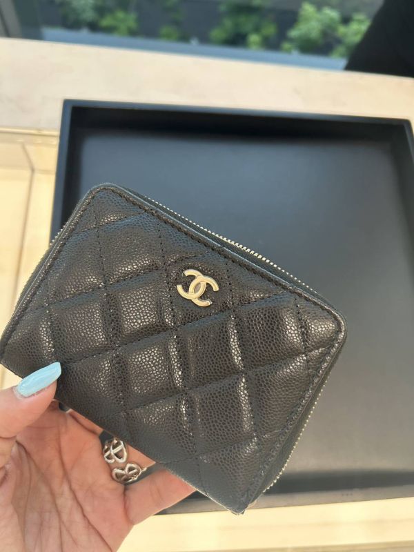 Chanel 25新款 對折ㄇ字拉鏈短夾 黑荔枝金釦 buywithada,france,全球代購,歐洲,exquisite,quality goods,posh,fancy,luxurious