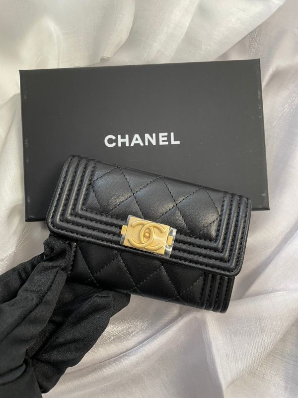 CHANEL BOY羊皮單層復古金釦卡夾包 buywithada,france,全球代購,歐洲,exquisite,quality goods,posh,fancy,luxurious