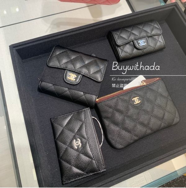 CHANEL CF 黑金 荔枝皮 一字拉鍊錢包/卡包 buywithada,france,全球代購,歐洲,exquisite,quality goods,posh,fancy,luxurious