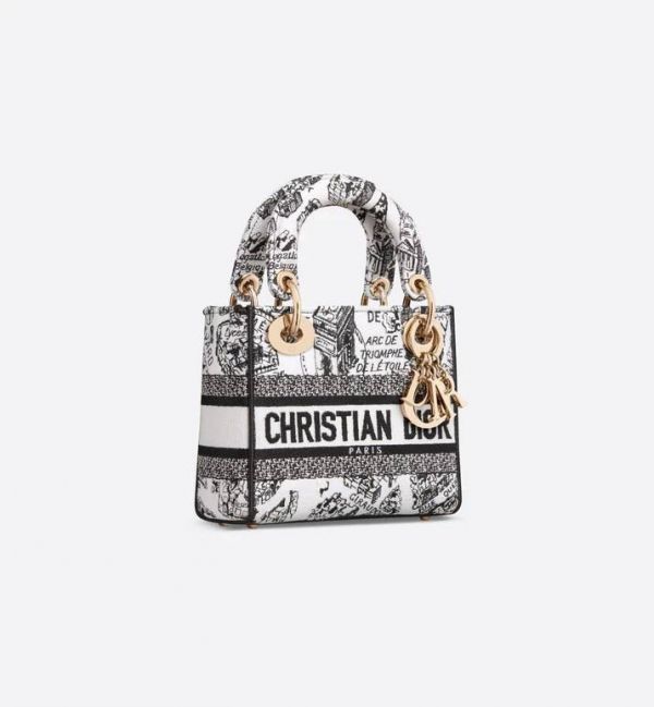 DIOR 迷你 LADY D-LITE 白色 Plan de Paris 刺繡 buywithada,france,全球代購,歐洲,exquisite,quality goods,posh,fancy,luxurious