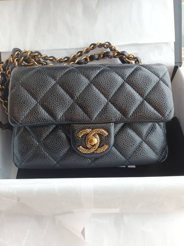 CHANEL 24B 黑荔枝皮方胖 4孔鏈條包 buywithada,france,全球代購,歐洲,exquisite,quality goods,posh,fancy,luxurious