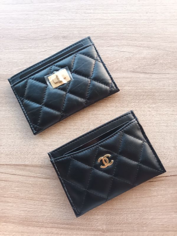 CHANEL 羊皮 黑色金釦 卡夾/名片夾 buywithada,france,全球代購,歐洲,exquisite,quality goods,posh,fancy,luxurious