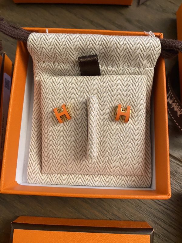 HERMES POP H MINI 耳環 橘金 buywithada,france,全球代購,歐洲,exquisite,quality goods,posh,fancy,luxurious