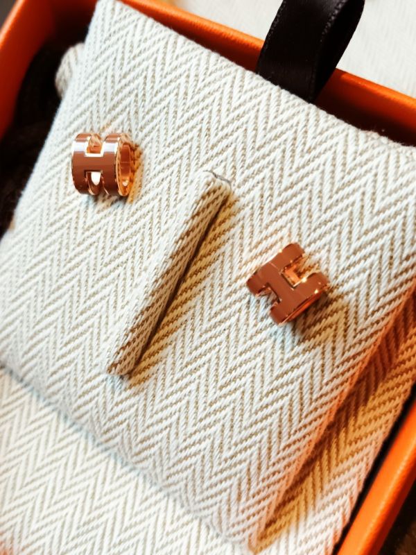 HERMES POP H MINI 金棕玫瑰金 耳環 現貨 buywithada,france,全球代購,歐洲,exquisite,quality goods,posh,fancy,luxurious