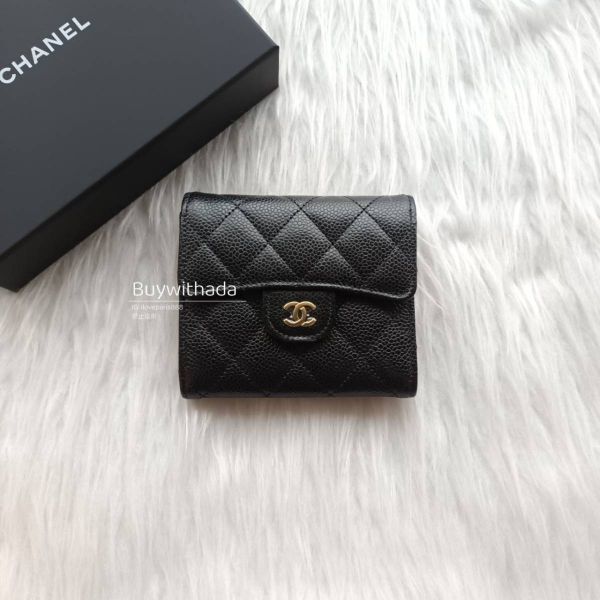 CHANEL CF 黑荔枝金釦 三折短夾 buywithada,france,全球代購,歐洲,exquisite,quality goods,posh,fancy,luxurious