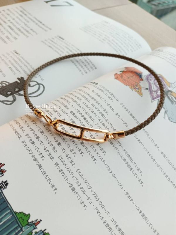 HERMES 豬鼻編織雙層手鏈 大象灰玫瑰金 T2 buywithada,france,全球代購,歐洲,exquisite,quality goods,posh,fancy,luxurious