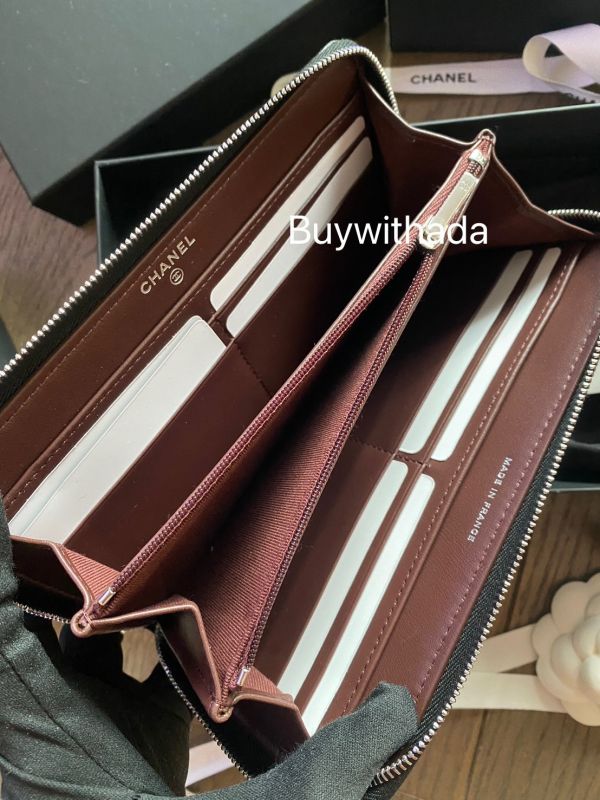 CHANEL 黑荔枝銀釦拉鍊長夾 buywithada,france,全球代購,歐洲,exquisite,quality goods,posh,fancy,luxurious