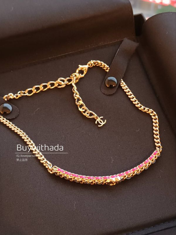 CHANEL 23B 皮穿鏈桃紅頸鏈 buywithada,france,全球代購,歐洲,exquisite,quality goods,posh,fancy,luxurious