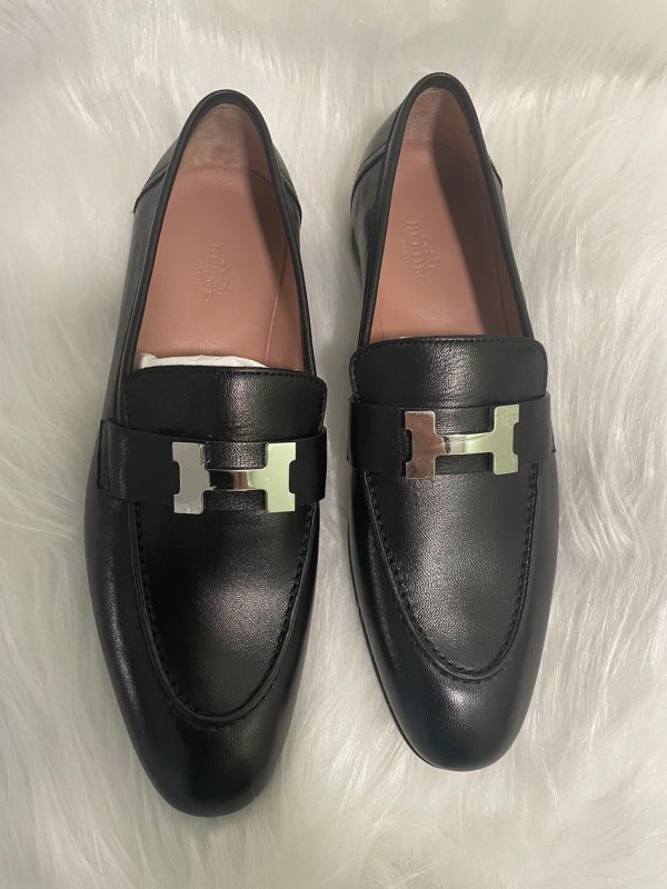 經典款HERMES H 樂福鞋 黑銀 buywithada,france,全球代購,歐洲,exquisite,quality goods,posh,fancy,luxurious