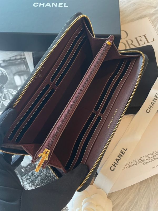 CHANEL 黑荔枝金釦拉鍊長夾 buywithada,france,全球代購,歐洲,exquisite,quality goods,posh,fancy,luxurious