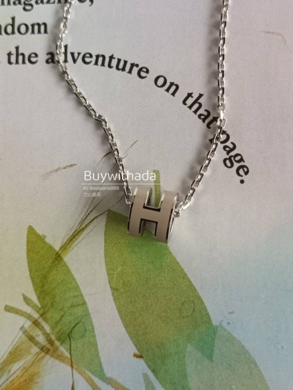 HERMES POP H MINI 奶茶銀 項鏈 buywithada,france,全球代購,歐洲,exquisite,quality goods,posh,fancy,luxurious