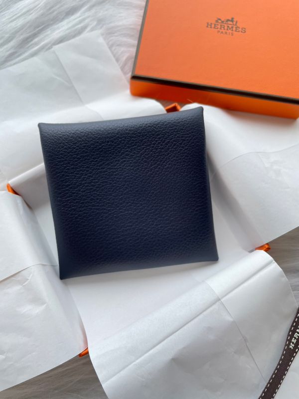 HERMES BASTIA EC皮革 2Z 午夜藍銀釦 零錢包 buywithada,france,全球代購,歐洲,exquisite,quality goods,posh,fancy,luxurious