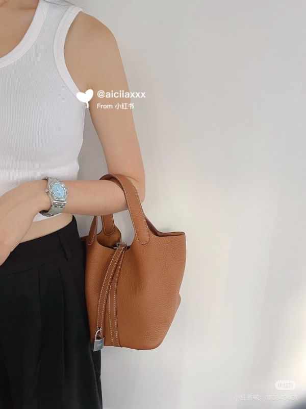 HERMES Picotin 18 金棕銀扣 buywithada,france,全球代購,歐洲,exquisite,quality goods,posh,fancy,luxurious