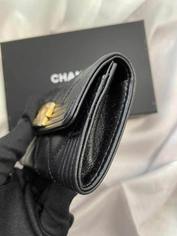 CHANEL BOY羊皮單層復古金釦卡夾包 buywithada,france,全球代購,歐洲,exquisite,quality goods,posh,fancy,luxurious