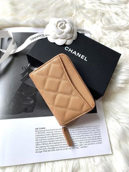 CHANEL CF 焦糖奶茶 淡金 雙層拉鍊錢包 buywithada,france,全球代購,歐洲,exquisite,quality goods,posh,fancy,luxurious