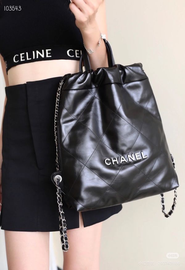 CHANEL 22後背包 小號 黑銀 buywithada,france,全球代購,歐洲,exquisite,quality goods,posh,fancy,luxurious