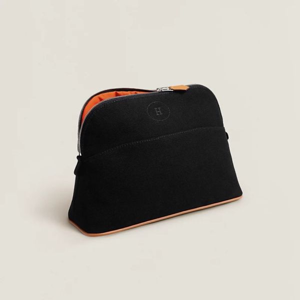 HERMES 新款 化妝包/收納包 中號 全黑色內橘 buywithada,france,全球代購,歐洲,exquisite,quality goods,posh,fancy,luxurious