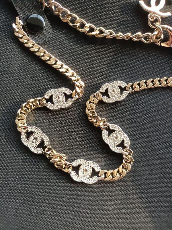 CHANEL CHOCKER 香檳金色水鑽頸鏈 buywithada,france,全球代購,歐洲,exquisite,quality goods,posh,fancy,luxurious
