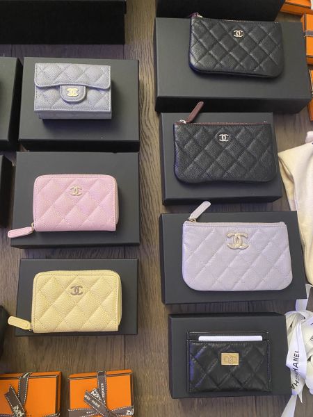 CHANEL 櫻花粉色 荔枝金釦 零錢卡包 全球代購,歐洲精品,buy with ada