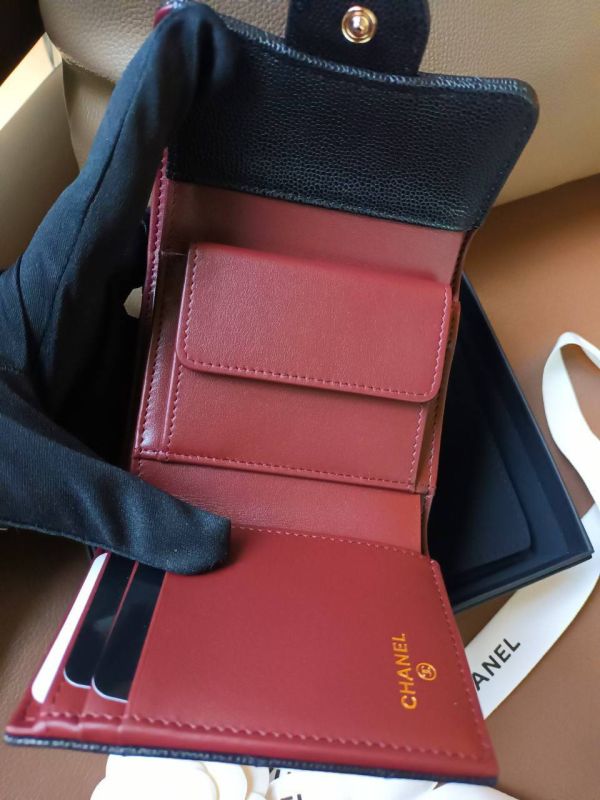CHANEL 新式黑荔枝金三折短夾 內有零錢袋 buywithada,france,全球代購,歐洲,exquisite,quality goods,posh,fancy,luxurious